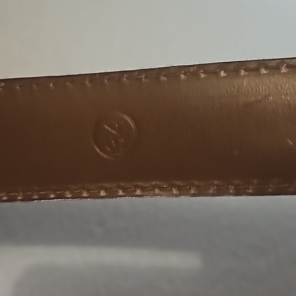 J Crew Moon Plaid Genuine Leather Belt sz 34 Brass hardware  Pre-owned - Picture 5 of 10